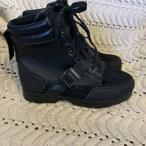 EUC USA United SOLE Athletics Men's Black Combat Boots Size 9 - Picture 1 of 11